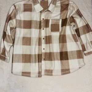 Avenue Sport Plaid Shirt in Cream and Tan